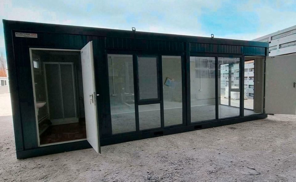 Ihr neues Büro: 7x3 Meter Bürocontainer mit bodentiefen Fenstern - Große Auswahl & Lagerbestand: Finden Sie den perfekten Bürocontainer für Ihre Bedürfnisse, Individuelle Ausstattung Sonderanfertigung in Hamburg