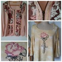 BIBA Sweat Jacke Shirt langarm rosa gelb geblümt (Gr. 3) 40 je Hessen - Rimbach Vorschau