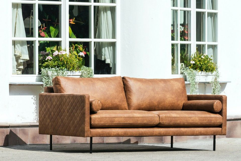 Design Sofa Chesterfield 205cm 3er, braun, Antik Look in Hamburg