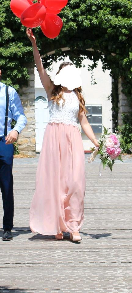 Brautkleid Standesamt oder Brautjungfer weiß mit rosa Rock in Sengenthal
