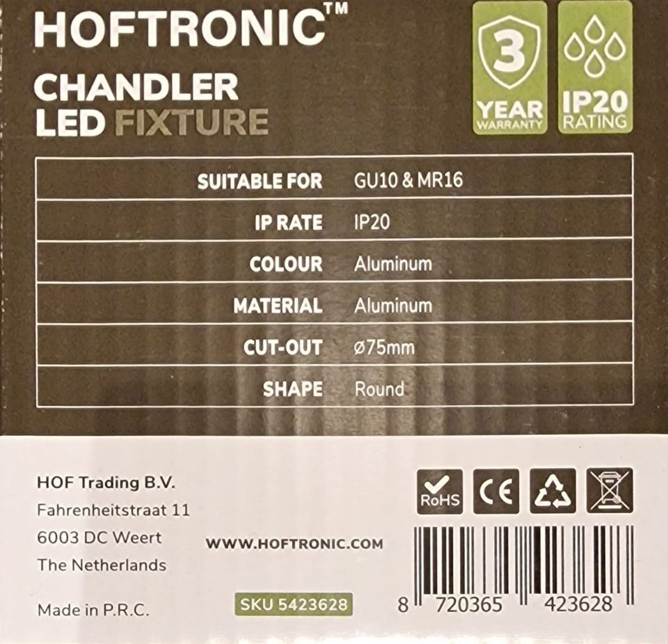 HOFTRONIC 9x Kobi GU10 Einbaurahmen IP20 Schwenkbar Aluminium in Hahnbach