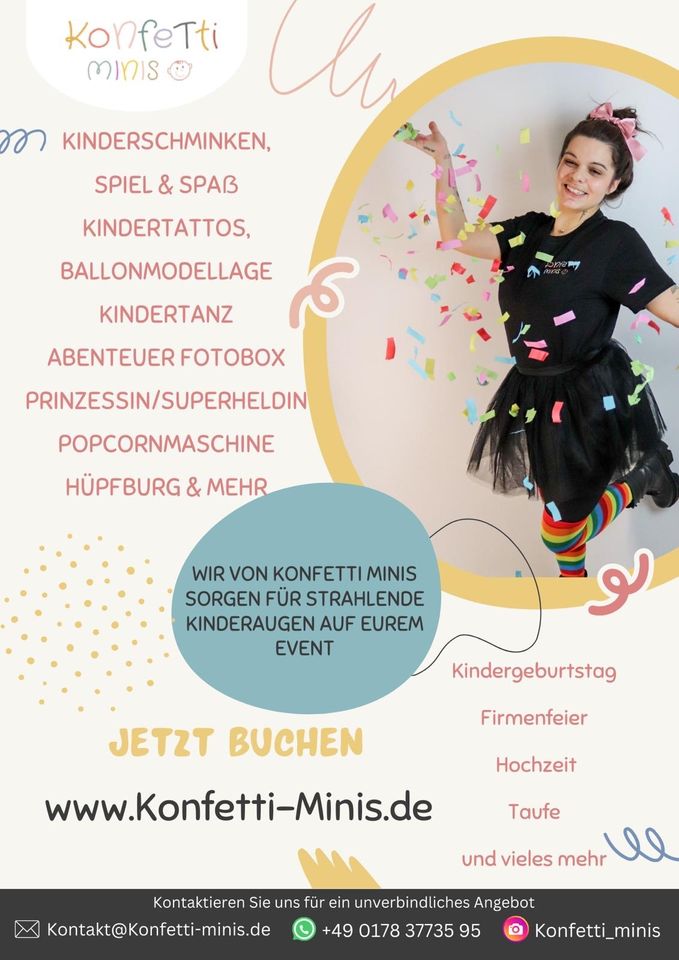 Kinderschminken, Prinzessin, Hüpfburg, Popcornmaschine, Hochzeit in Bruchsal