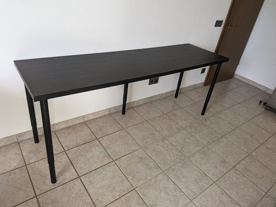 IKEA Schreibtisch 200x60 schwarz gebraucht in Triftern