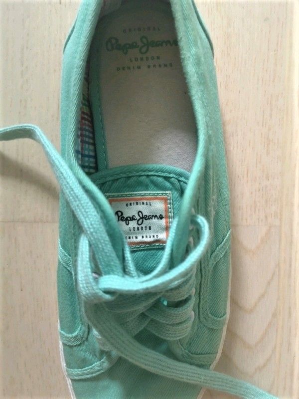 Neu Pepe Jeans London Sneaker Stoff Schuhe in Türkis in Hürtgenwald