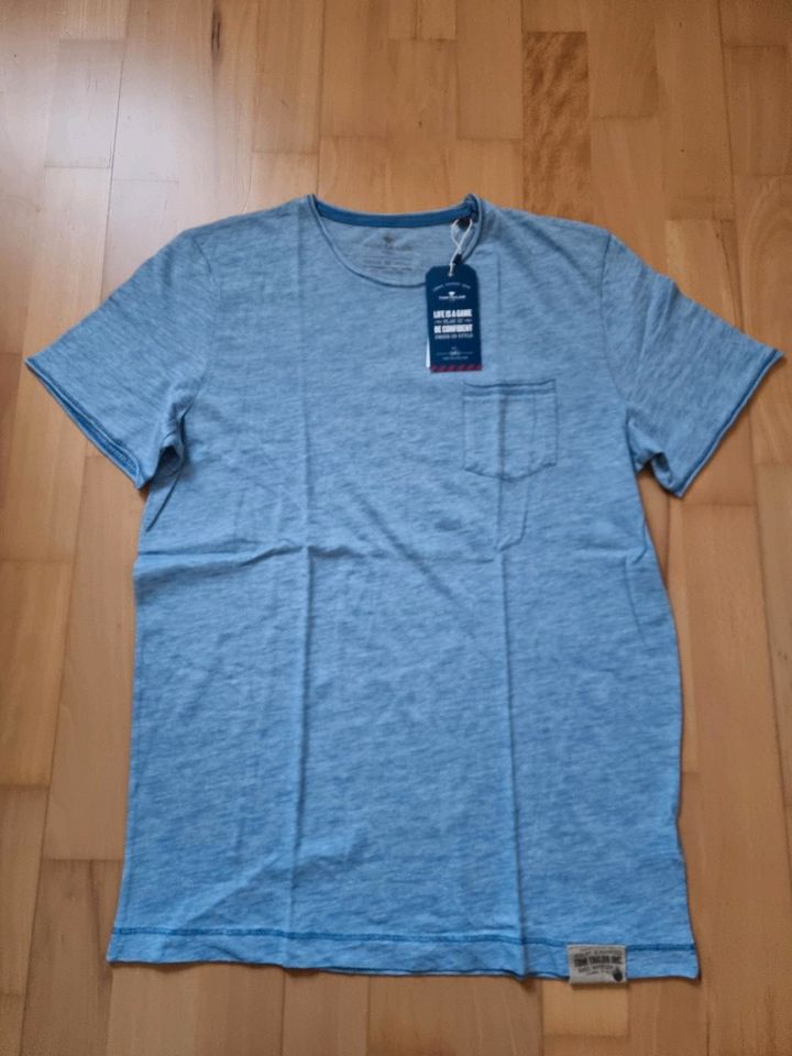 Tom Tailor Herren T-Shirt blau Gr. M Neu in Bucha