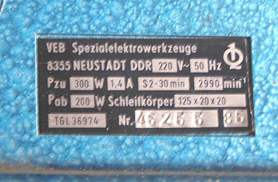 DDR Schleifbock SME 126 300 W VEB Doppelschleifer Schleifmaschine in Bad Belzig