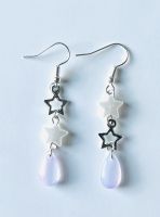 Ohrringe earrings with star charms and drop beads, kawaii,handma Baden-Württemberg - Mannheim Vorschau