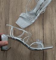 Silberne ASOS High Heels/Sandalen Nordrhein-Westfalen - Castrop-Rauxel Vorschau