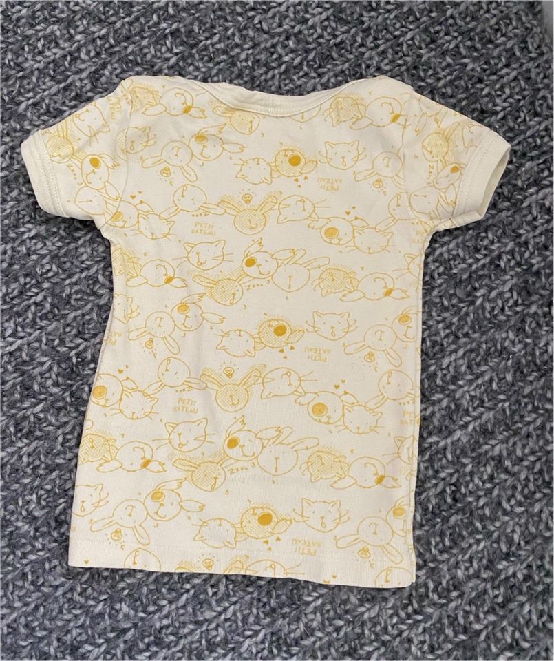 ☘️ PETIT BATEAU Baumwollripp T-Shirt gelb 81 74/80 ☘️ in Hagen