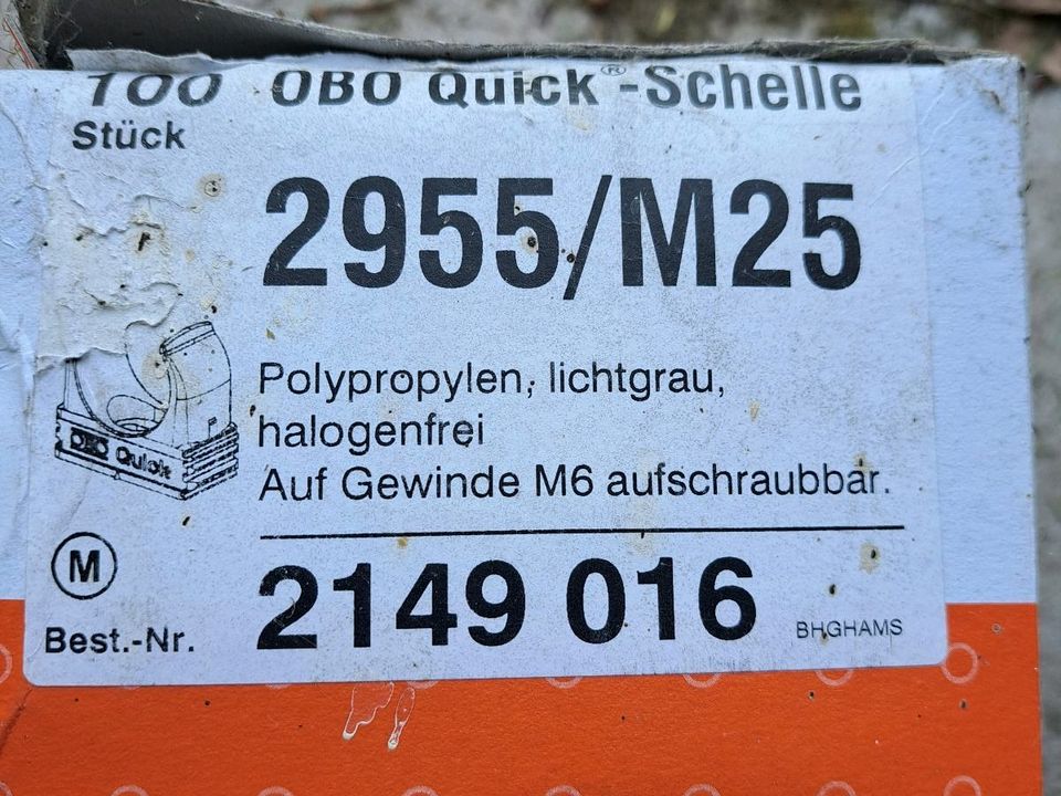 Installationsmaterial, Schrauben, Schellen, Kabelbinder,  Dübel in Oberlungwitz