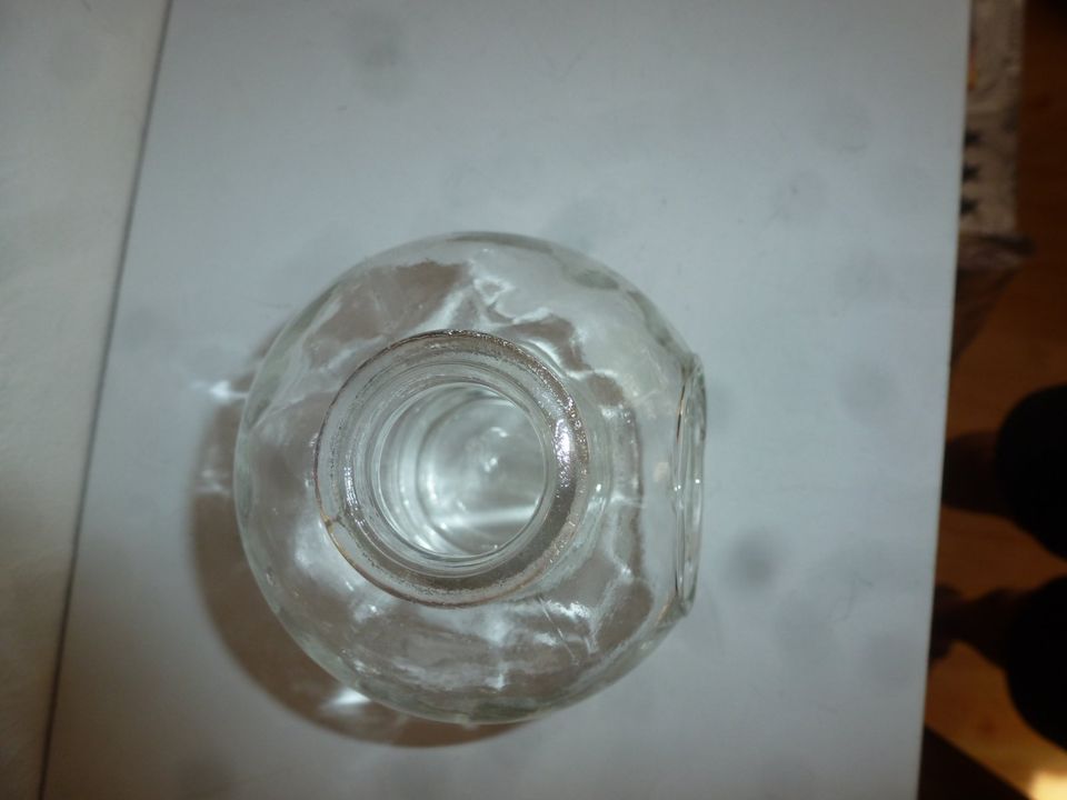 Glas Kugel Vase Blumentopf vorne offen Kakteen Efeu ? ca. 14 cm h in Erkelenz
