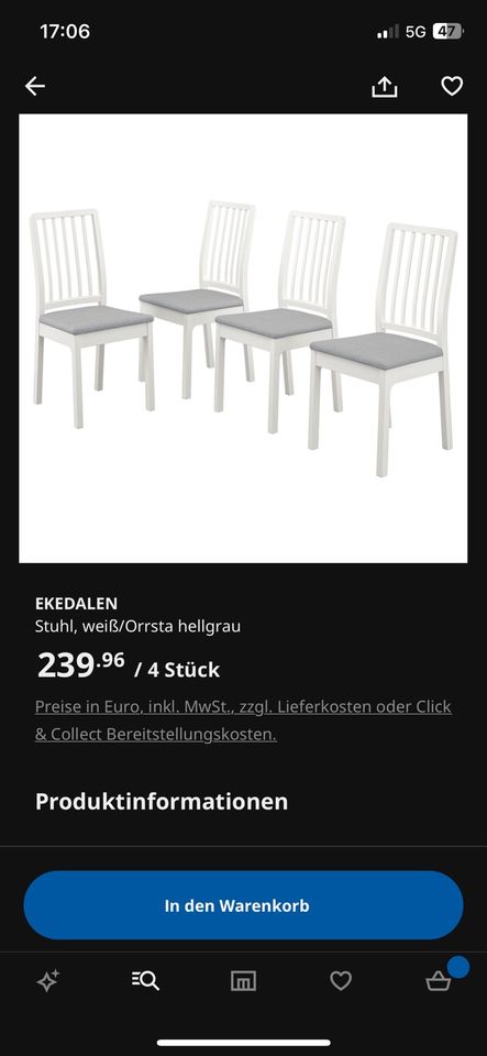 6 Stühle Esszimmer Ikea Norräs in Cottbus