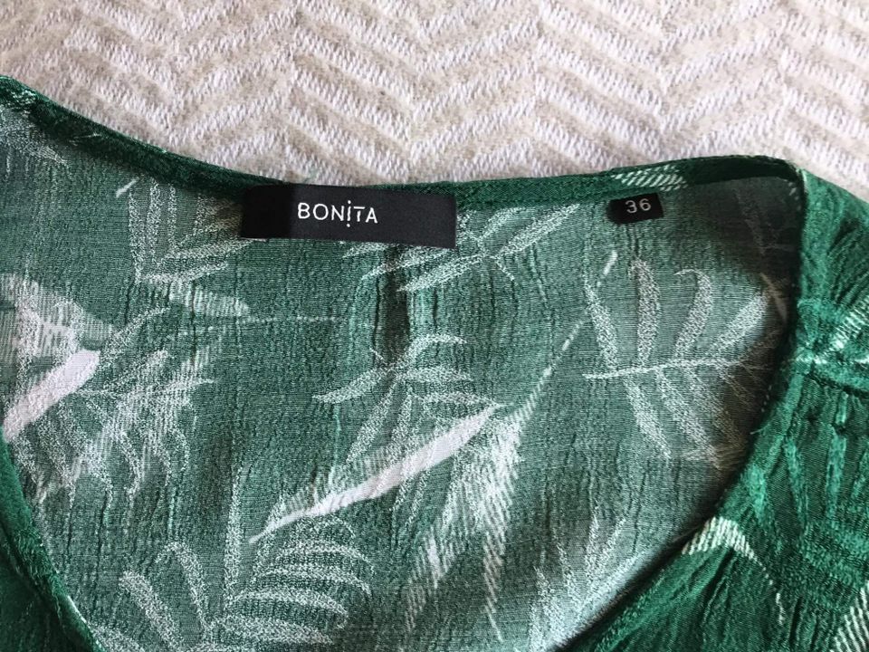 Bonita Damen Bluse Shirt grün mit Blätter Gr. 36 TOP in Delmenhorst