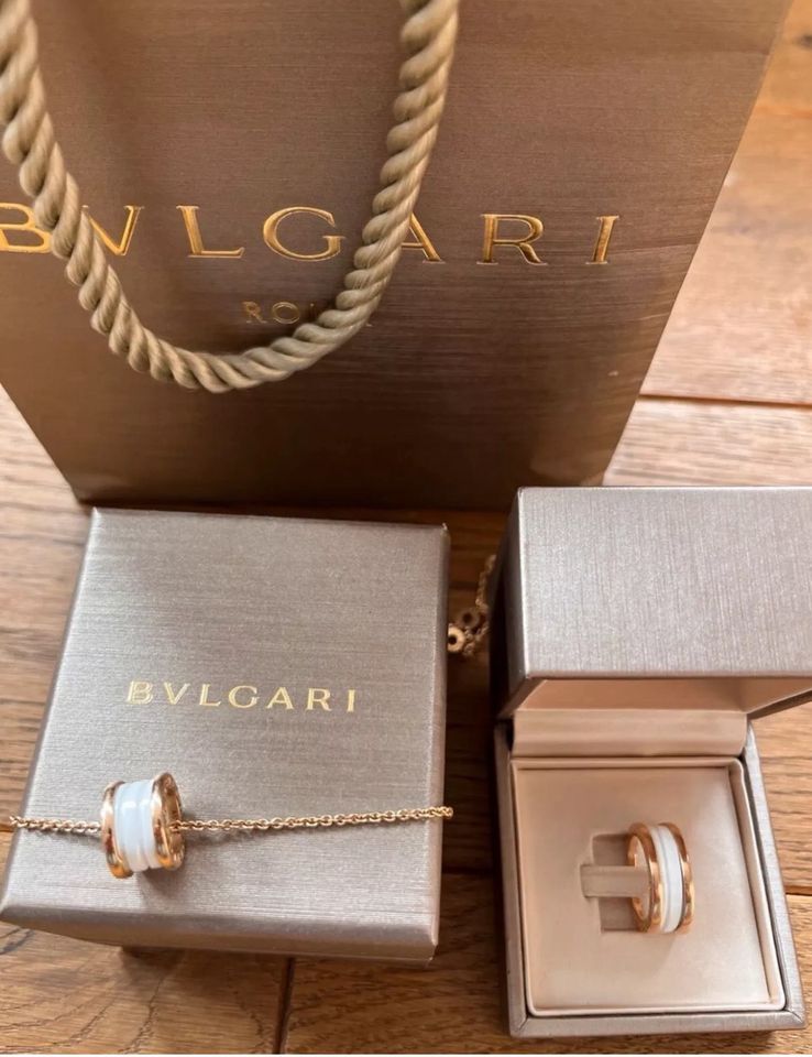 Bulgari B Zero 750 Goldkette mit weißer Keramik, Spitzenzustand in Ravensburg