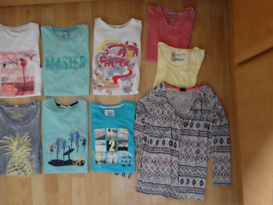 10x T-SHIRT & SHIRT-JACKE -GR. 128- NEU, NEUWERTIG... - SET/PAKET in Wasserlosen