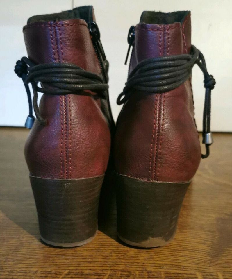 Rieker Damen Stiefelette Ankle Boots rot Größe 39 in Kaisersesch
