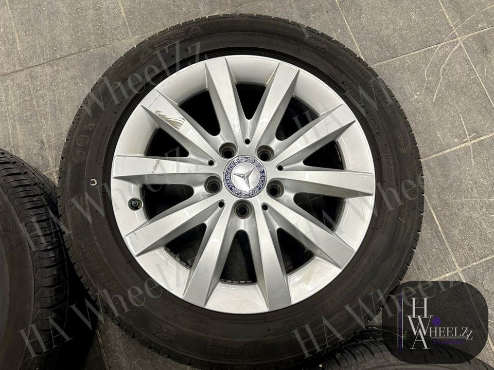 TOP Mercedes B-Klasse W246 Original Alufelgen Sommerräder ➡️ 205/55 LASSA Sommerreifen 7mm 16 Zoll ET49 5x112 Felgen ➡️ Reifen Sommer Räder Alu Felgen R16 W245 A CLA W176 X117 W117 W245G auto silber in Bünde