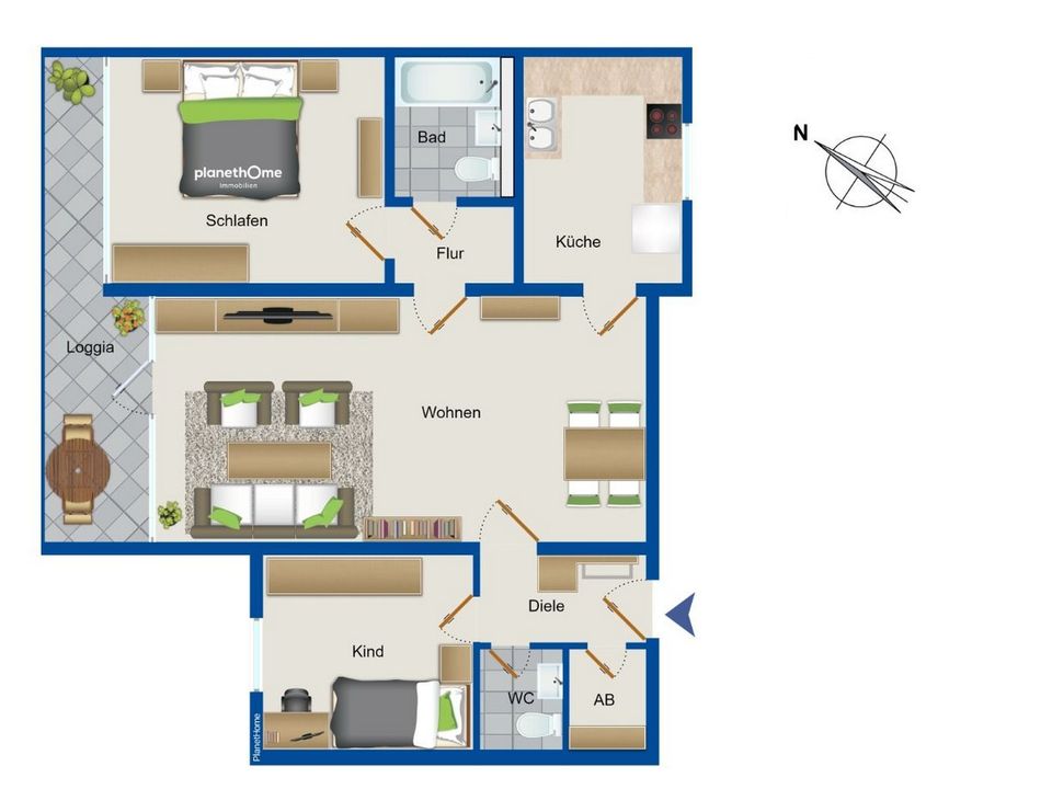 Essen-Überruhr-Holthausen, jetzt modernisieren und einziehen, gut geschnittene 3,5-Zimmer-ETW in Essen