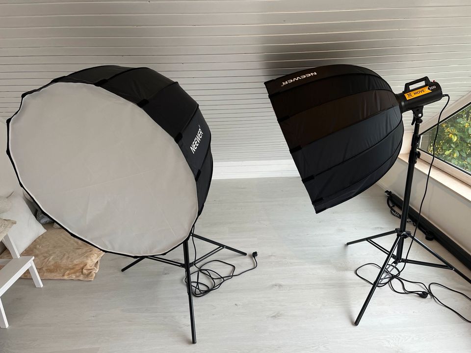 Quadralite  Studioblitz, Neewer Softbox 90cm, Stativ in Diepholz