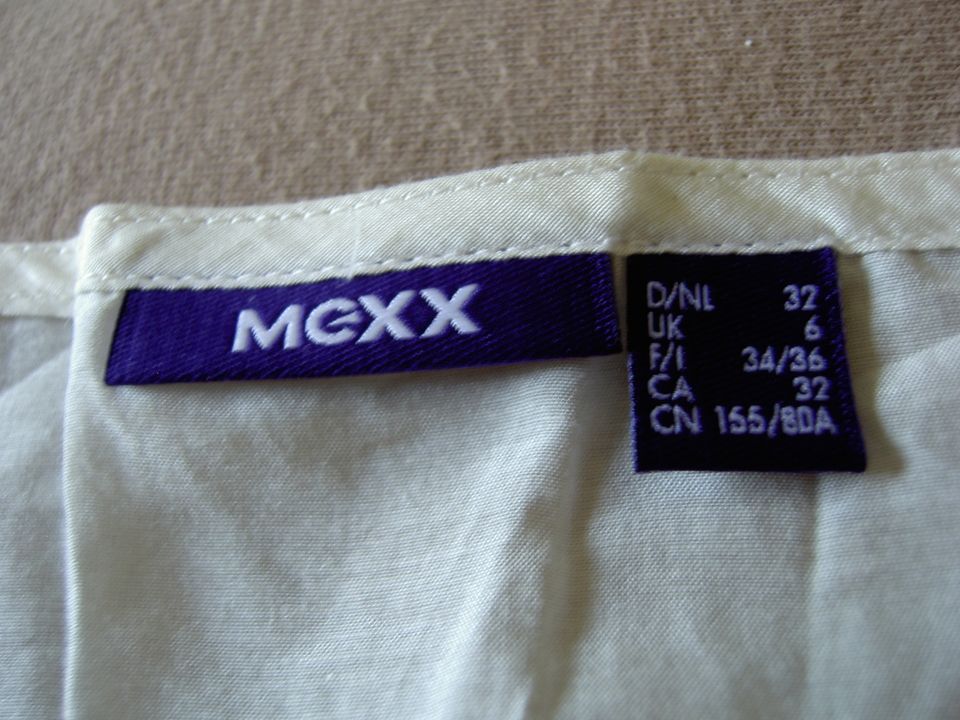 Bluse Baumwolle-Seide, mexx, Gr. 32, creme, 1x getragen in Tittling