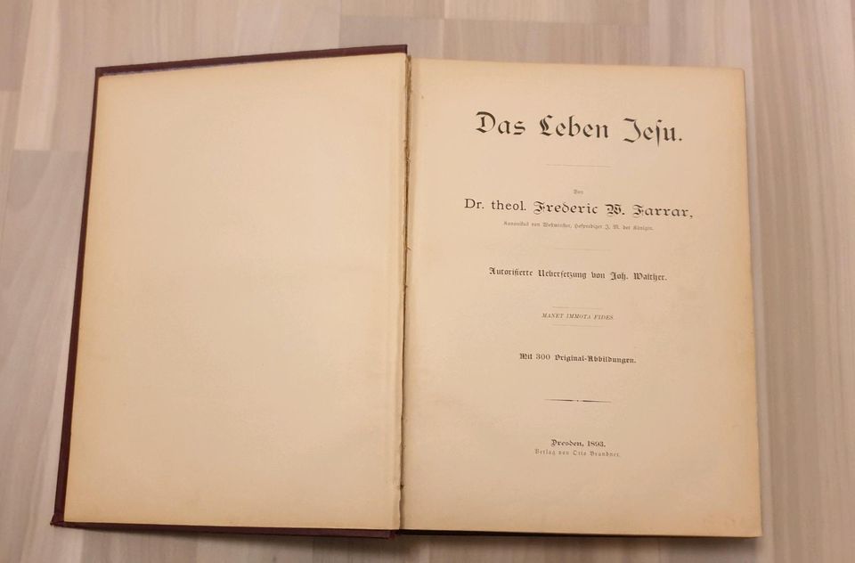 Das Leben Jesu, altes Buch 1893 in Schnakenbek