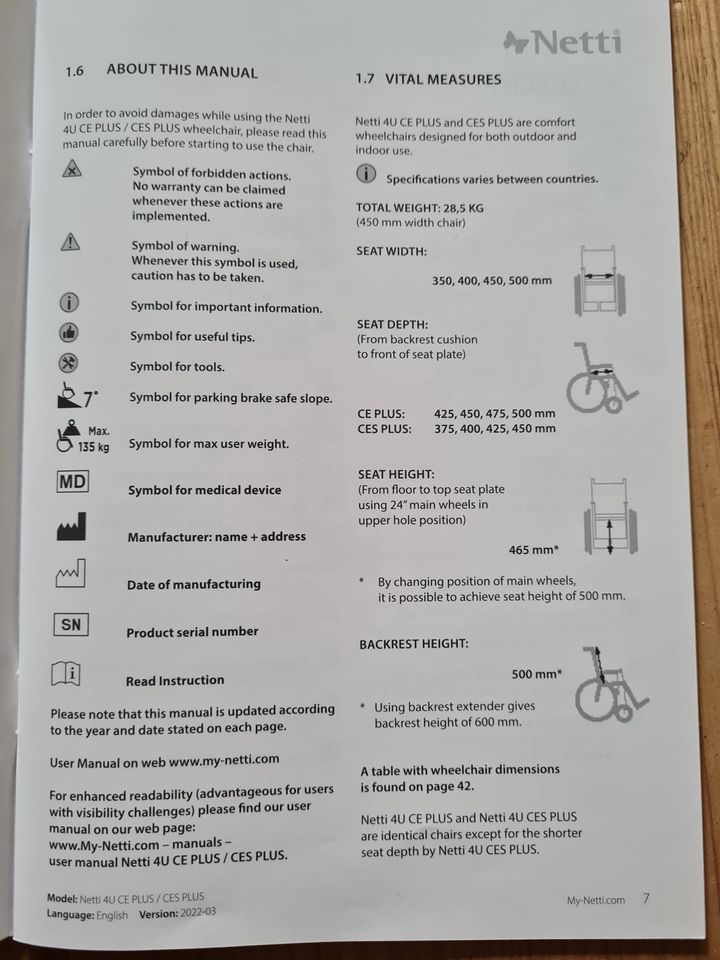 Netti 4U CE + (Funktionsrollstuhl + Zubehör) in Handorf