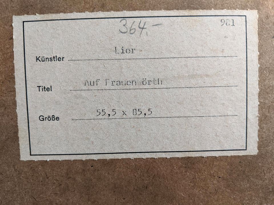 Adolf Heinrich Lier "Auf Frauenwörth" Kunstdruck, A.Lier, Öldruck in Eschwege