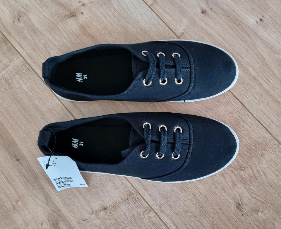 Schuhe, Gr. 39 - wie NEU (Canvas-Stoff, schwarz) in Escheburg