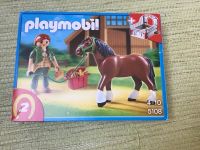 Playmobil 5108 Shire Horse mit rot-weißer Pferdebox Niedersachsen - Braunschweig Vorschau