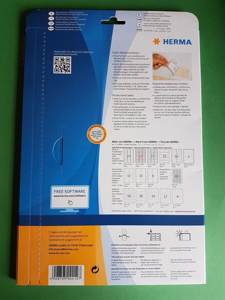 Etiketten / Herma Nr. 4412 in Gelchsheim