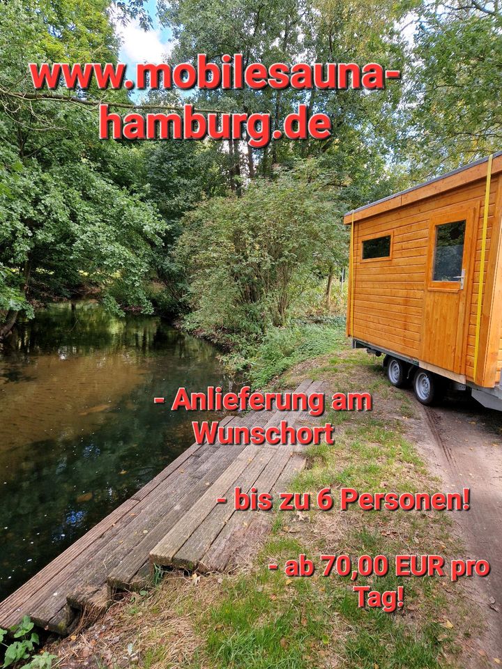 Mobile Sauna mieten / 6 Personen / mit Vorraum / EGAL WO UND WANN in Stade