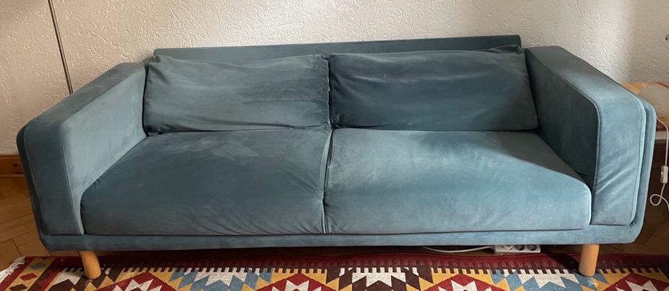 Couch 3-Sitzer Sofa Samt Meergrün Petrol in Berlin
