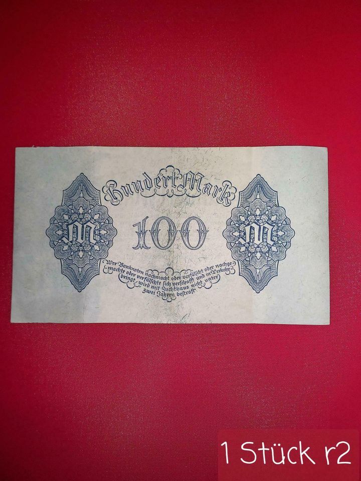 Reichsbanknoten Reichsmark Geldscheine Inflation 1 Wk in Malliß