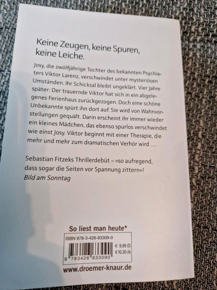 Buch von Fitzek die Therapie in Hattorf am Harz