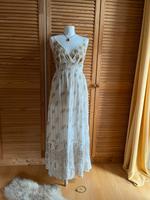 Weißes Ibiza Maxikleid mit Gold Streifen von Kali Hessen - Idstein Vorschau