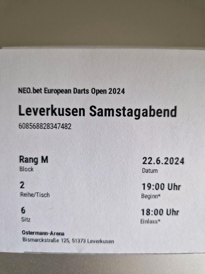 4x Tickets European Darts Open Leverkusen in Erfurt