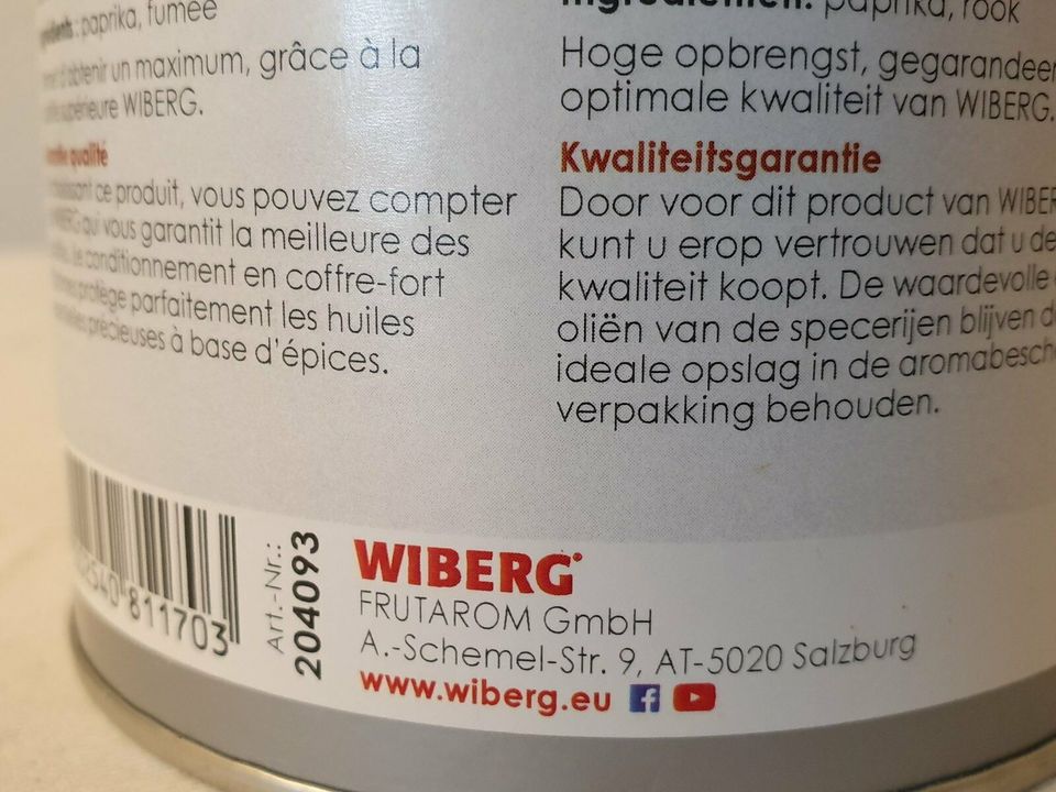 WIBERG Paprika geräuchert - 350 Gramm  - NEU & OVP & versiegelt in Wöllstadt