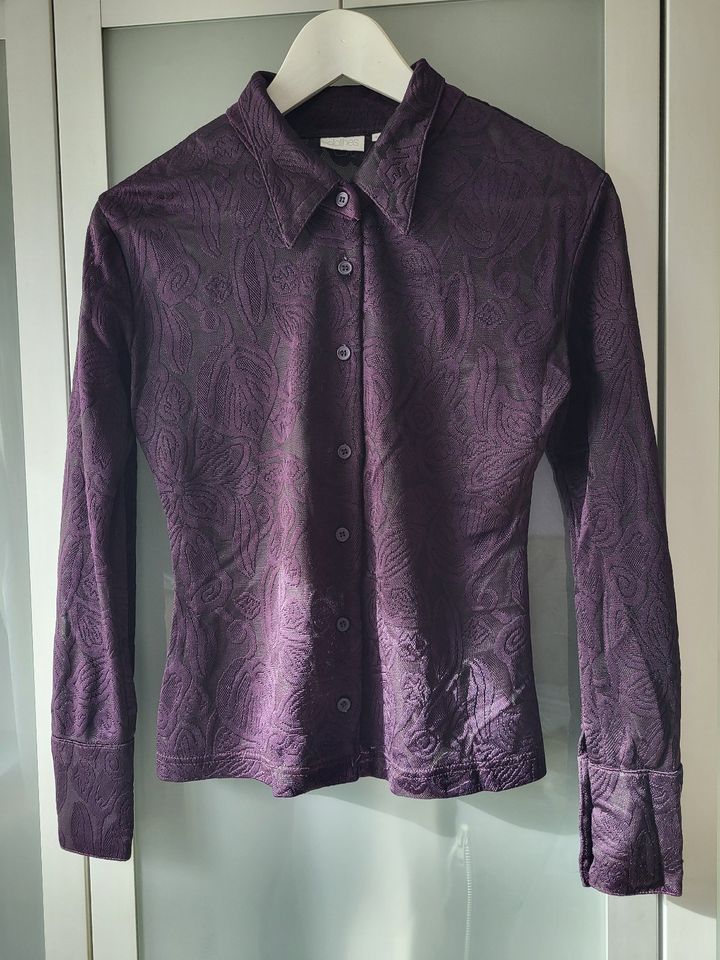 clothes | Sommer Viskose Bluse Hemd Shirt Gr. 38/M | violett lila in Mülheim (Ruhr)