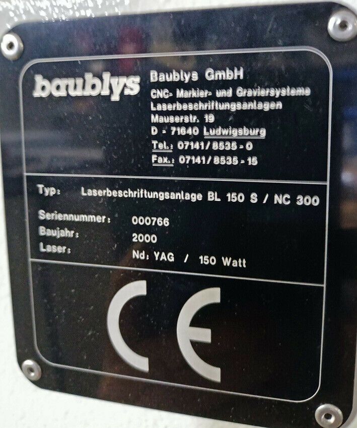 Laser BAUBLYS BL 150 S / NC 300, Nd: YAG / 150 Watt Bj. 2000 in Mühlacker