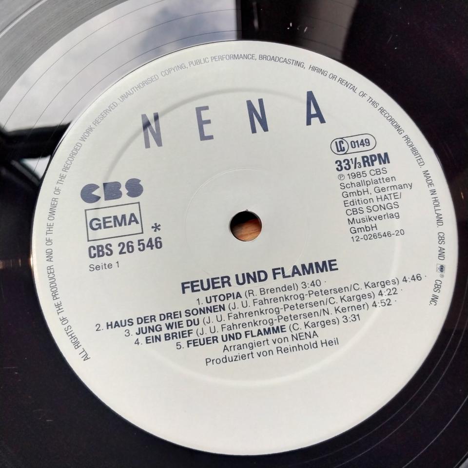 Nena Feuer & Flamme LP 1985 Vinyl vg+ Irgendwie Irgendwo +Katalog in Kiel