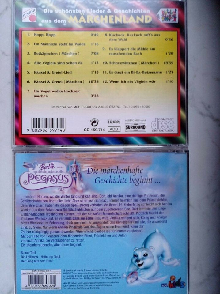 CD's Kinderlieder, Märchen, Barbie, Schnappi in Veilsdorf