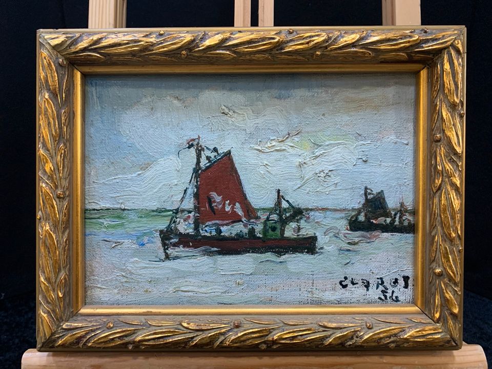 Gemälde Fischerboote Impressionismus in Bonn