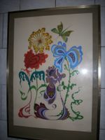 # Schönes großes Wandbild Gemälde, Blumen-Aquarell hinter Glas Niedersachsen - Rhauderfehn Vorschau