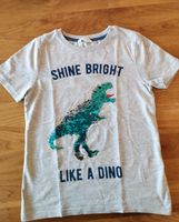 Jungen T-Shirt Dino mit Wendepailletten, grau, Größe 134/140 Bayern - Rannungen Vorschau