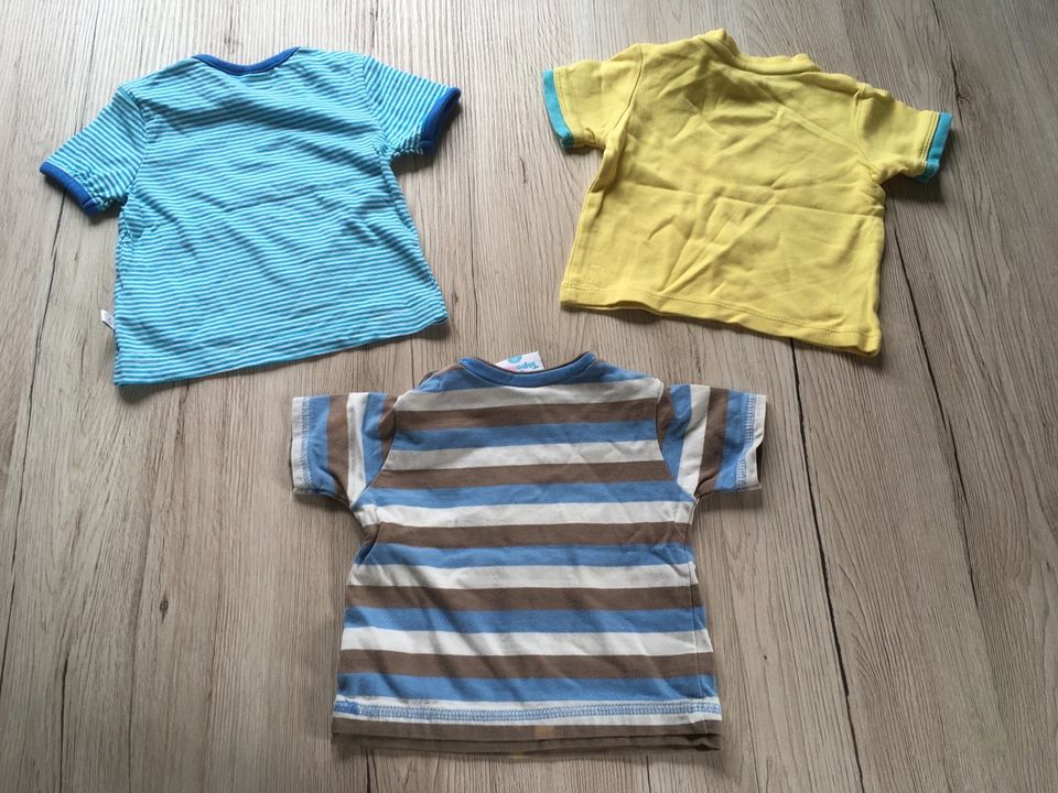 3 kurzarm Shirts 68 T-Shirt Baby blau Liegelind Topomini BabyClub in Lengenfeld Vogtland