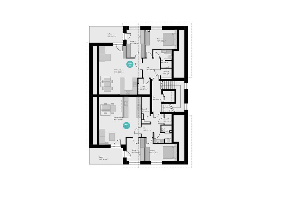 Moderne Dachgeschosswohnung im KFW-40-Standard mit Balkon in Essen (Oldenburg) in Essen (Oldenburg)