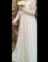 Brautkleid (langärmelig) aus weißer Spitze mit kurzem Oberteil Baden-Württemberg - Bad Friedrichshall Vorschau