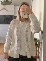 Vintage Strick Pullover Jacke cardigan embroidery handgemacht S/M Hamburg-Mitte - Hamburg St. Pauli Vorschau