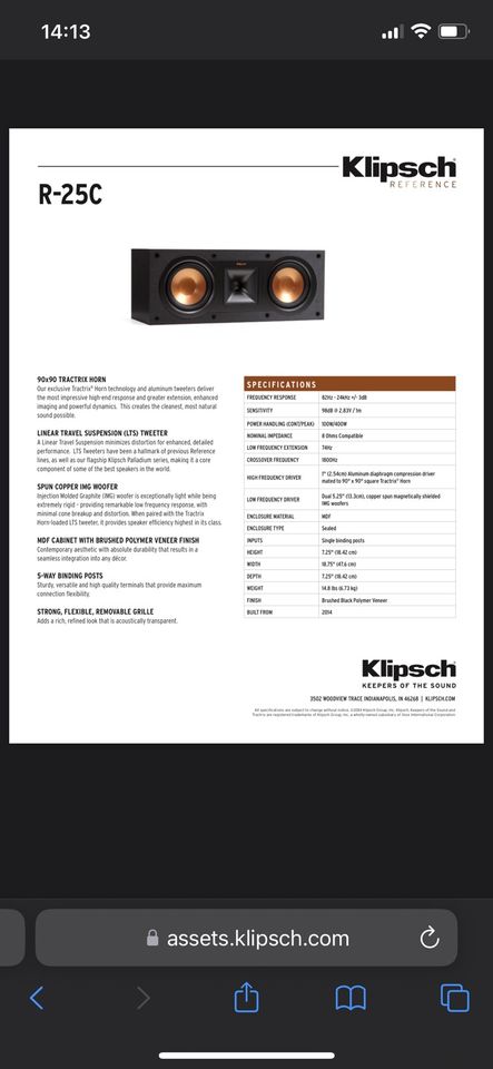 Klipsch 5.1 Lautsprecher Paket in Bornheim