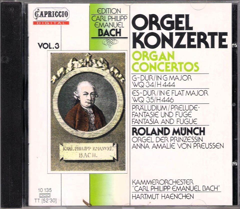 C.P.E. BACH DIE ORGELKONZERTE HARTMUT HAENCHEN ROLAND MÜNCH CD in Berlin